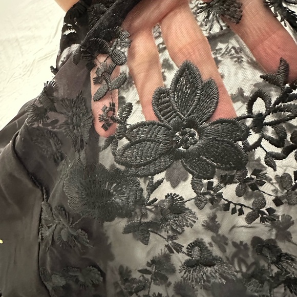 NWOT Avec Les Filles Black Asymmetrical Lace Dress - Picture 4 of 5